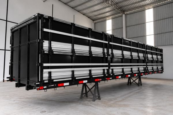 Carroceria graneleira de fabricação própria da Sandri Caminhões, desenvolvida para utilização em caminhões no transporte de cargas. Carroceria graneleira produzida pela Sandri Caminhões